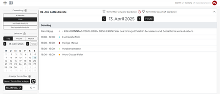 Quelle: Web Commerce GmbH - SESAM Die neue Listenansicht in der Terminverwaltung