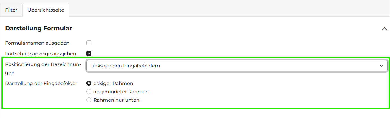 Quelle: Web Commerce GmbH - SESAM Gestaltungsoptionen zur Ausgabe eines Formulars im Formulare-Baustein